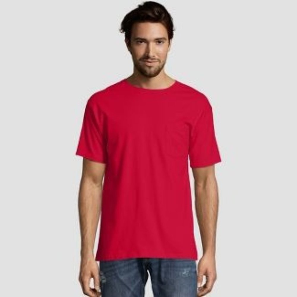 NEW Hanes Men's Heavyweight Crew Neck‎ Short Sleeve T-Shirt 2pk